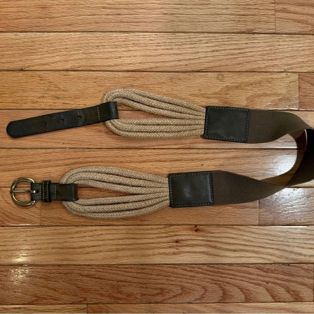 Elegant Tan and Brown Rope Belt Coastal nautical beach kjp